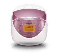 CUCKOO CR-0631F Micom Cuiseur à riz 6 tasses (non cuit)/12 tasses (cuit) avec pot intérieur antiadhésif, 7 modes de menu, écran LCD, technologie Fuzzy Logic, nettoyage automatique (blanc/rose)