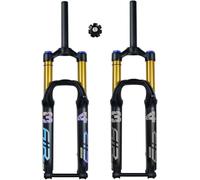 CUCKQUIC Fourche à Suspension pneumatique pour VTT 26/27,5/29 Pouces, débattement de 140 mm, axe traversant 15 x 100 mm, Pivot Droit 1-1/8", Fourche de Remplacement XC/AM Gold Manual,26in