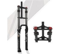 CUCKQUIC Fourche À Suspension VTT 26x4.0'' Fat Bike | Déplacement 140mm Air | Double Épaulement | Réglage du Rebond | QR 9mm | 1-1/8" Droit | Fourche Avant pour XC/DH Snow E-Bike 26in Black