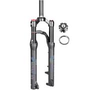 CUCKQUIC Fourche Avant de VTT à Tube Droit 1-1/8", Compatible avec VTT XC 20 et 24 Pouces, Suspension pneumatique, débattement de 100 mm, Blocage Rapide QR, Frein à Disque 9 x 100 mm 24in