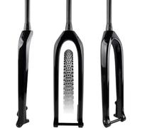 CUCKQUIC Fourche Rigide en Fibre De Carbone 27,5/29IN Fourche De Vélo De Montagne 15x110mm Axe Traversant Boost Frein À Disque Tube De Direction 1-1/2'' Fourches Avant 29in-A
