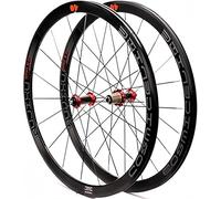 CUCKQUIC Paire de Roues Avant et arrière de vélo de Route en Carbone 700C avec pneus de 40 mm de Profondeur, Jantes à Freins V/C et roulements étanches. C