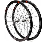 CUCKQUIC Paire de Roues Avant et arrière de vélo de Route en Carbone 700C avec pneus de 40 mm de Profondeur, Jantes à Freins V/C et roulements étanches. D