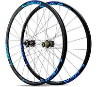CUCKQUIC Paire de Roues de vélo de Route 700C avec Freins à Disque, Axes traversants Avant et arrière 15 x 100 mm/12 x 142 mm, moyeux 24 Trous pour Cassette 8/9/10/11/12 Vitesses Blue