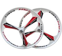 CUCKQUIC Paire de Roues VTT en magnésium 20/24/26/27,5/29 Pouces, Jeu de 3 Rayons, Jantes et Roues Avant et arrière 100 x 135 mm pour Freins à Disque 6-9 Vitesses B,26in