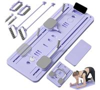 CUCKQUIC Pilates Reformer Compact,Planche De Pilates Pliable, Planche De Fitness Quatre en Un, Entraîneur Abdominal/Planche De Support D'entraînement des Muscles De La Poitrine Purple,106 * 41CM