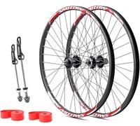 CUCKQUIC Roues VTT 20/24 Pouces, Roues BMX Avant/arrière, Jantes Double paroi en Alliage d'aluminium, Freins à Disque, axe traversant 100/135 mm, 32 Trous, pour Cassette 7-11 Vitesses. 20in