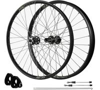 CUCKQUIC Roues VTT 26/27,5/29 Pouces, moyeu en Alliage d'aluminium, Freins à Disque, axe traversant 32 Trous, compatibles avec Cassettes 7-12 Vitesses. QR,26