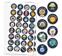 Cucoller 1600 pièces Autocollants Stickers de récompense Spatiale, Autocollants Lettres à coller de Motivation de 25 mm pour Enfants, 32 modèles d'autocollants de récompense d'enseignant Auto-adhésifs