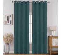 CUCRAF Lot de 2 Rideaux 100% occultants, Rideaux à Isolation Thermique avec œillets en Faux Lin pour Chambre à Coucher/Salon (Vert forêt, 132,1 x 213,4 cm)