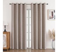 CUCRAF Lot de 2 rideaux 100 % opaques en lin - Avec œillets - 229 x 117 cm (H x l) - Protection contre le froid - Isolation acoustique - Pour salon, chambre à coucher