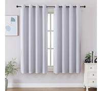 CUCRAF Lot de 2 Rideaux occultants à Isolation Thermique pour Chambre à Coucher et Cuisine et Salon, 114,3 cm de Long, Blanc grisâtre