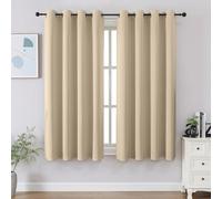 CUCRAF Lot de 2 Rideaux occultants à Isolation Thermique pour Chambre à Coucher et Cuisine et Salon, 114,3 cm de Long, Beige Clair