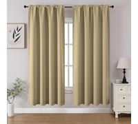 CUCRAF Lot de 2 Rideaux occultants avec Passe-Tringle pour Chambre à Coucher et Salon - Rideaux de fenêtre isolés Thermiques, bloquant la lumière (132 x 160 cm (l x L) - Beige