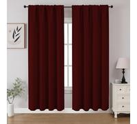 CUCRAF Lot de 2 Rideaux occultants avec Passe-Tringle pour Chambre à Coucher et Salon -Rideaux de fenêtre isolés et Thermiques avec Passe-Tringle de 182,9 cm de Long - Rouge Bordeaux