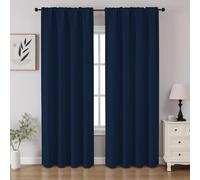 CUCRAF Lot de 2 Rideaux occultants Bleu Marine de 228,6 cm de Long avec Passe-Tringle pour Chambre à Coucher et Salon, Rideaux de fenêtre isolés Thermiques, bloquant la lumière (132 x 228,6 cm (l x L