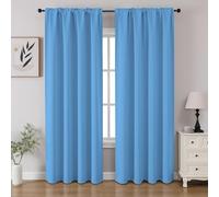 Cucraf Lot de 2 rideaux occultants de 213,4 cm de long avec passe-tringle pour chambre à coucher et salon - Rideaux de fenêtre isolés thermiques, bloquant la lumière (132 x 213 cm (l x L) - Bleu clair