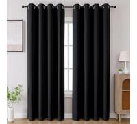 CUCRAF Lot de 2 Rideaux occultants de fenêtre à Isolation Thermique pour Chambre à Coucher, Cuisine et Salon, 132,1 x 228,6 cm de Long, Noir
