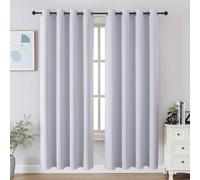 CUCRAF Lot de 2 Rideaux occultants de fenêtre à Isolation Thermique pour Chambre à Coucher, Cuisine et Salon, 132,9 x 182,9 cm de Long, Blanc grisâtre