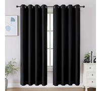 CUCRAF Lot de 2 Rideaux occultants de fenêtre à Isolation Thermique pour Chambre à Coucher, Cuisine et Salon, 182,9 cm de Long, Noir
