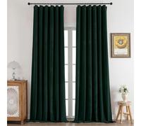 CUCRAF Lot de 2 Rideaux occultants en Velours Super Doux avec Passe-Tringle pour Salon, décoration d'intérieur, Chambre à Coucher, 132,1 x 274,3 cm, Vert foncé