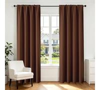 CUCRAF Lot de 2 Rideaux occultants Marron de 213,4 cm de Long avec Passe-Tringle pour Chambre à Coucher et Salon, Rideaux de fenêtre isolés Thermiques, bloquant la lumière (132 x 213,4 cm (l x L