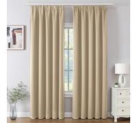 CUCRAF Rideau Occultant Lot de 2 Panneaux H225 x B140 cm Thermiques Isolant Anti Froid et Chaleur pour Chambre Salon Cuisine