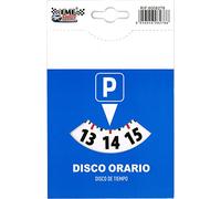 CUCUBA Disque horaire de stationnement heure d'arrivée en carton 77x100 mm avec poche adhésive en PVC transparente