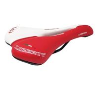 CUCUBA Montegrappa Liberty 1400 Selle avec trou anti-prostate pour vélo de course, trekking, cross et VTT en cuir synthétique Liberty 1400 Blanc Rouge