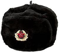 Cucuba® Noir Chapeau DE Laine avec Couverture DE L'OREILLE Russia Ushanka Forces ARMÉES SOVIÉTIQUES - IDÉE Cadeaux (Taille: 56 Size M (EU))