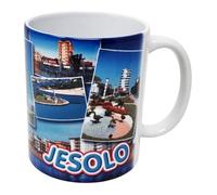 CUCUBA Tasse en céramique design artistique Jesolo avec photo plage et attractions les plus célèbres pour le petit déjeuner goûter 36cl