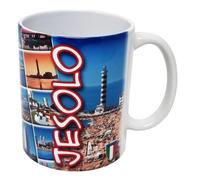 CUCUBA Tasse en céramique design artistique Jesolo avec photo plage phare et attractions les plus célèbres pour le petit déjeuner goûter 36cl