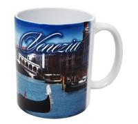CUCUBA Tasse en céramique design artistique Venise pont du Rialto Gondoles pour petit déjeuner goûter 36cl