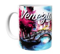 CUCUBA Tasse en céramique design Venise pont et gondole pour petit déjeuner goûter 36cl