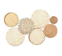 CUCUFA Boho Wall Pankets 7pcs / Set Different Size & Style Boho Wall panier décor paille et rond Art décoratif pour le salon, chambre, ferme, pépinière, décor de panier