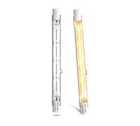 CucuGo 300W Dimmable R7s 118mm Ampoule Halogène Blanc Chaud 2800K r7s linéaire projecteur crayon 5900lm AC220-240V pour l’éclairage de maison, travail, sécurité, lampadaire, etc (2Pcs)