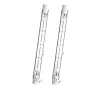 CucuGo Lot de 2 R7s Ampoule Halogène Crayon 500W 118mm, Ampoule Halogène Dimmable Blanc Chaud 2800K, T3 J118 Ampoule Projecteur Linéaire à Double Extrémité, 11000LM pour Travail, Sécurité, Paysage