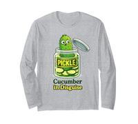 Cucumber in Disguise Funny Pickle Character Manche Longue
