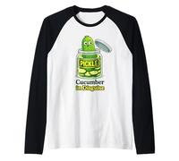 Cucumber in Disguise Funny Pickle Character Manche Raglan