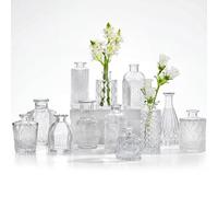 CUCUMI Lot de 12 Petits vases en Verre pour centres de Table, vases pour Fleurs en Vrac pour décoration de Table de Mariage Rustique