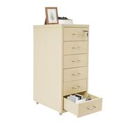 CuCummoo Armoire de bureau verticale en métal avec verrouillable à 6 étages - Armoire de bureau avec 4 roues - Pour la maison, le bureau, la chambre à coucher, le salon