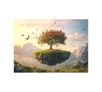 CUDAOO Arbre de vie Impression sur toile Murale Arbre fruitier suspendu pour Le Maison,Salon,Chambre,Cuisine(Vert)-40x60cm Sans cadre