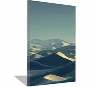 CUDAOO Art naturel intemporel pour une décoration sur toile murale élégante Collines désertiques Cadre Decoration Murale pour Chambre à coucher, Cuisine, Salon(Couleur bleu blanc)-60x80cm Encadrée