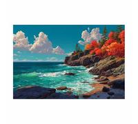 CUDAOO Art naturel intemporel pour une décoration sur toile murale élégante Falaise de séquoias Cadre Decoration Murale pour Chambre à coucher, Cuisine, Salon(vert)-70x100cm Sans cadre