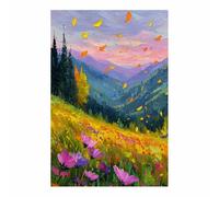 CUDAOO Art naturel intemporel pour une décoration sur toile murale élégante Fleurs des vallées Cadre Decoration Murale pour Chambre à coucher, Cuisine, Salon(jaune)-60x90cm Sans cadre