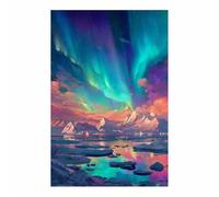 CUDAOO Art naturel intemporel pour une décoration sur toile murale élégante Glacier Aurora Cadre Decoration Murale pour Chambre à coucher, Cuisine, Salon(polychrome)-60x80cm Sans cadre