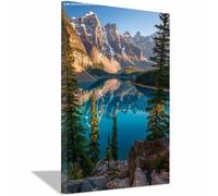 CUDAOO Art naturel pour une décoration sur toile murale élégante Paysage de lac de montagne Decoration Murale pour Chambre à coucher, Cuisine, Salon(Couleur bleu bleu)-70x100cm Encadrée