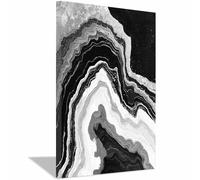 CUDAOO De Mode Vintage Affiche Noir Murale Motifs tourbillonnant en vortex Tableaux Pour Salon Moderne le salon Bureau du corridor Decoration à La Maison(Noir et blanc)-20x30cm Encadrée