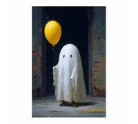 CUDAOO Décorations de fête d'halloween Impression sur Toile Peinture Effrayante Boule d'Aura Tableau Decoration Murale Salon Chambre Salle de Bain(jaune169)-40x60cm Sans cadre