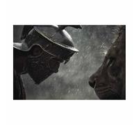 CUDAOO Impression sur Toile Lion Abstrait Confrontation entre humains et lions pour la maison, le salon, la chambre à coucher(gris04)-40x60cm Sans cadre